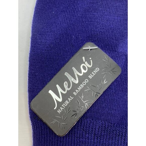 MEMOI Women's Violet Impressions Knit Natural Blend Bamboo Crew Socks SZ OS - Picture 2 of 7